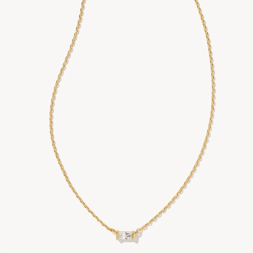 Kendra Scott Gold Necklace with white crystal